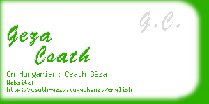 geza csath business card